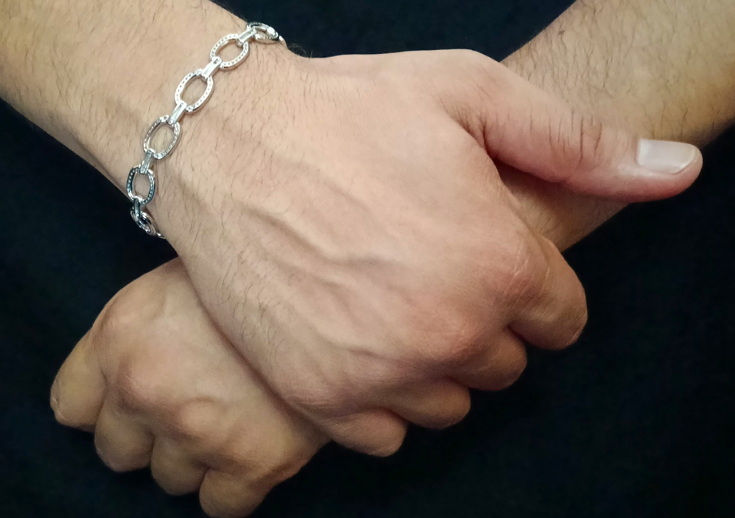 Minimalist Oval Link Silver Bracelet for Men - 92.5 Sterling Silver