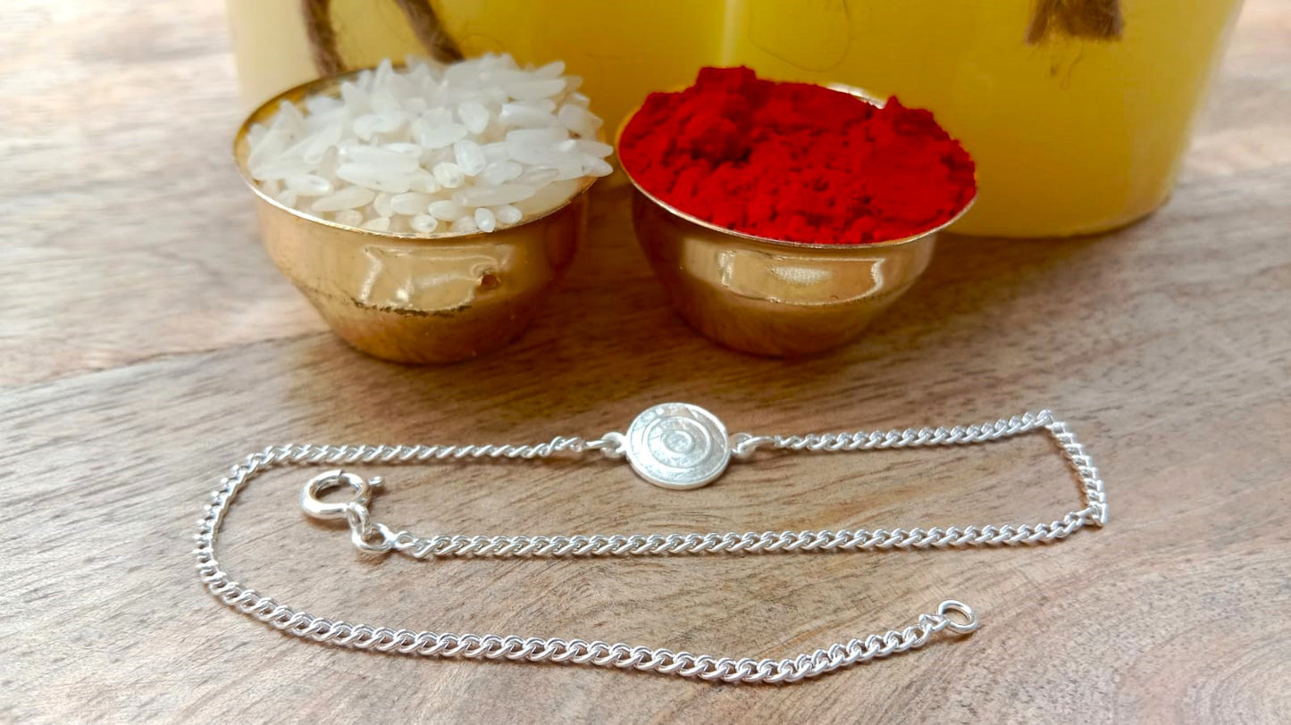 Stellar Mandala Silver Rakhi Bracelet