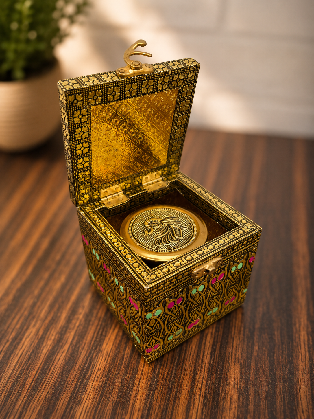 Shagun Gift Box | 999 Fine Silver 4 Coin set of 1 Gram each & 1 Premium Dry Fruit Gift Box | Luxury Silver Gift Hamper