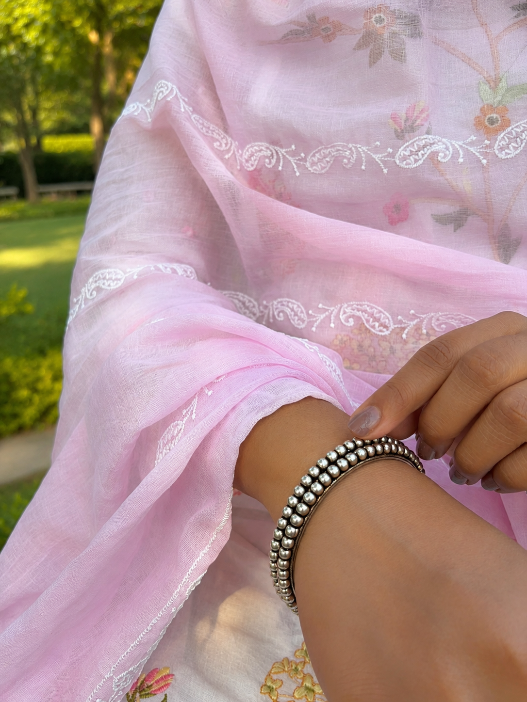 Silver Oxidised Elegant Designed Kada