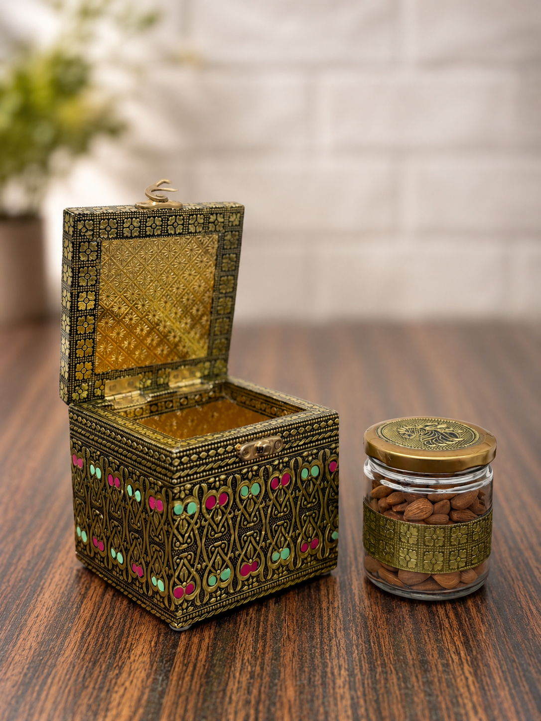 Shagun Gift Box | 1 Gram 999 Fine Silver Coin & 1 Premium Dry Fruit Gift Box | Luxury Silver Gift Hamper