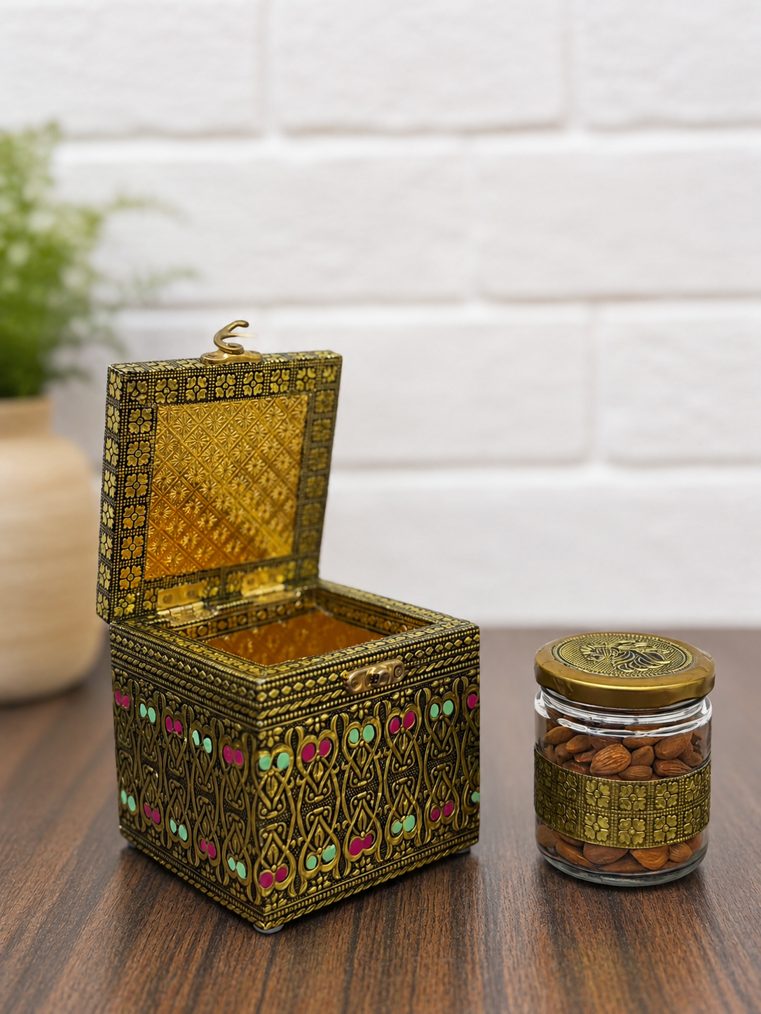 Shagun Gift Box | 2 Gram 999 Fine Silver Coin & 1 Premium Dry Fruit Gift Box | Luxury Silver Gift Hamper
