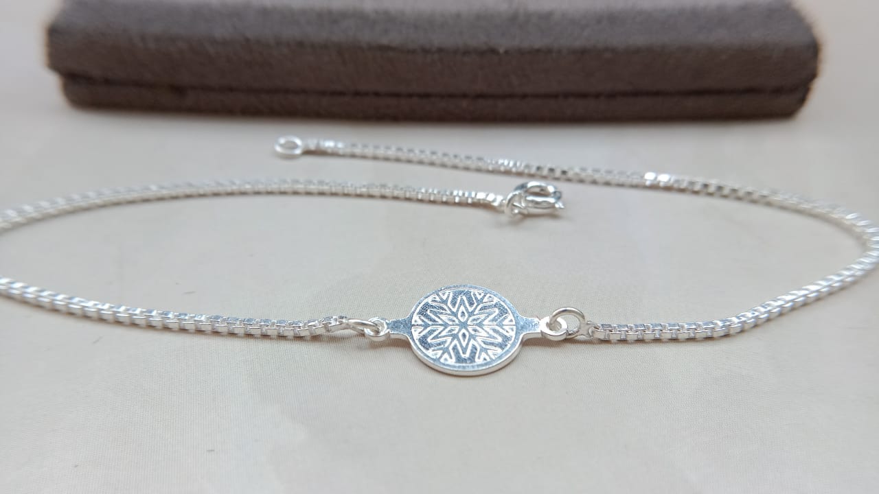 Stellar Mandala Silver Rakhi Bracelet